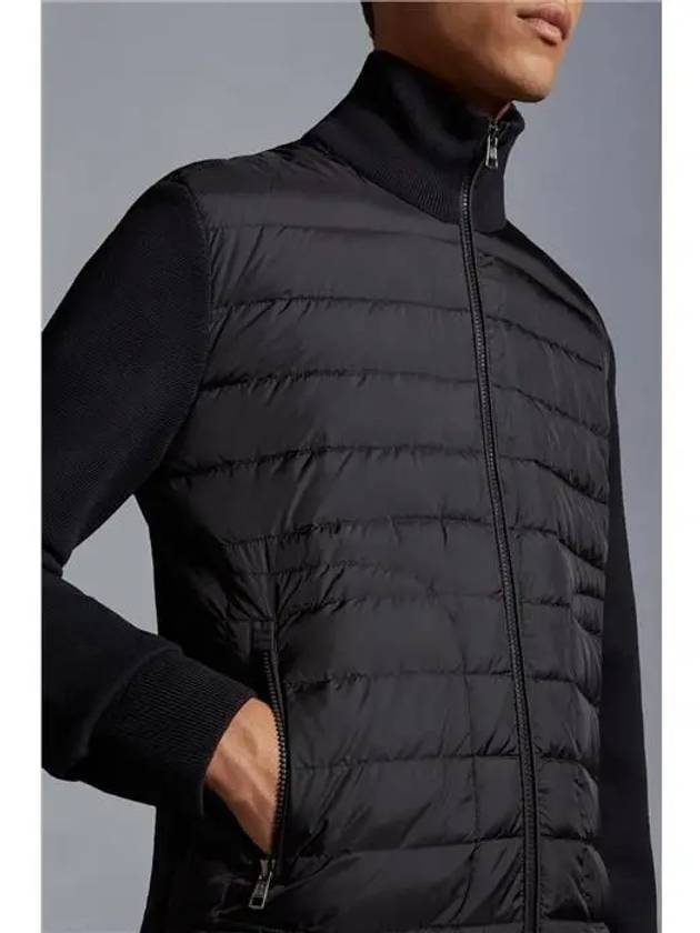 Padded Wool Zip-up Jacket Black - MONCLER - BALAAN 4