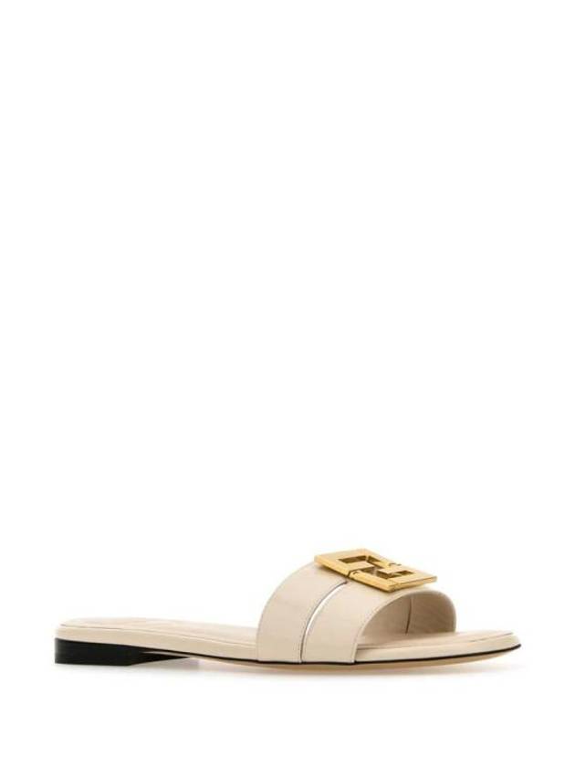 F Fold Leather Sandals White - FENDI - BALAAN 3