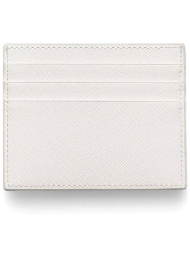 Saffiano Leather Triangle Logo Card Wallet White - PRADA - BALAAN 3