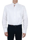 Men's Logo Patch Classic Cotton Long-Sleeve Shirt White - THOM BROWNE - BALAAN 4