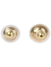 Cassandre Pearl Earrings in Metal Gold And Cream - SAINT LAURENT - BALAAN.