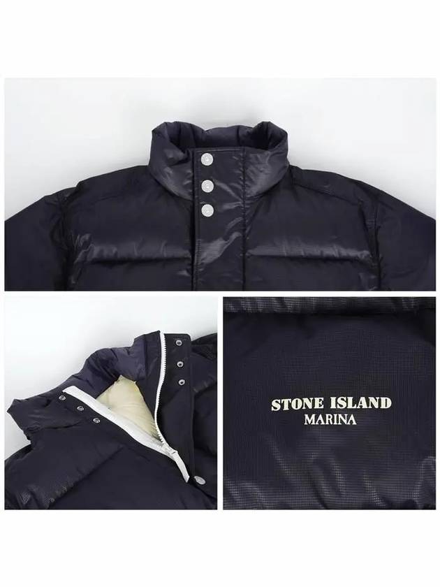 446X1 Marina Nylon Ripstop Cover Down Blouson Jacket Ink Blue - STONE ISLAND - BALAAN 6