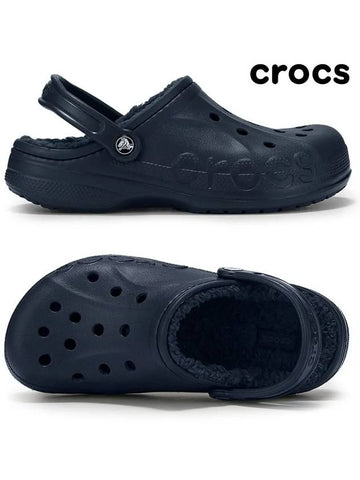 Baya Lined Clog Fur Indoor Shoes Navy 205969 463 - CROCS - BALAAN 1