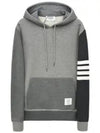 Panel Drawstring Cotton Hoodie Grey - THOM BROWNE - BALAAN 1