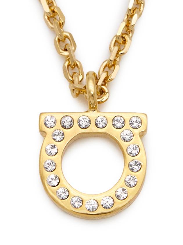 Gancini Crystal Necklace Gold - SALVATORE FERRAGAMO - BALAAN 7