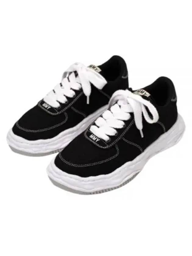 Wayne OG Sole Canvas Low Top Sneakers Black - MIHARA YASUHIRO - BALAAN 2