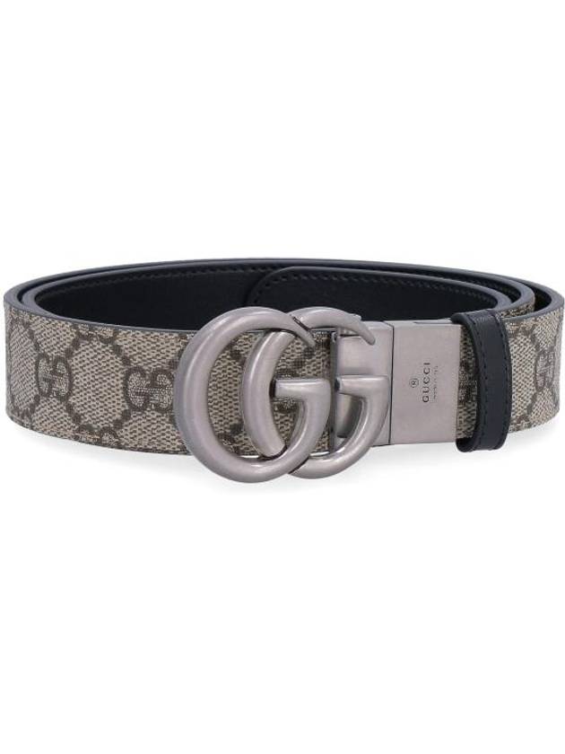 GG Marmont Silver Reversible Thin Belt Beige - GUCCI - BALAAN 3