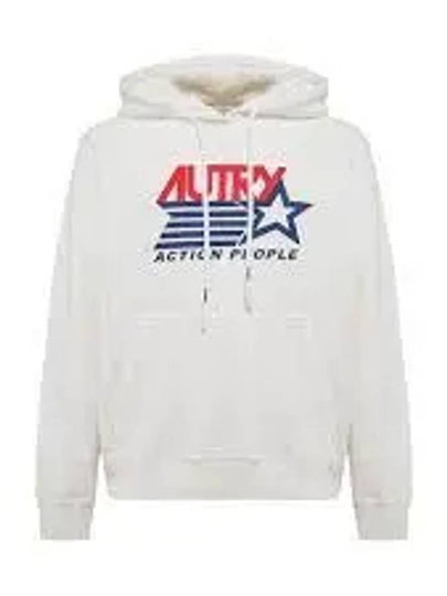 Iconic Logo Print Hoodie White - AUTRY - BALAAN 2