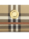 Women's Checked Leather Small Half Wallet Archive Beige - BURBERRY - BALAAN 8