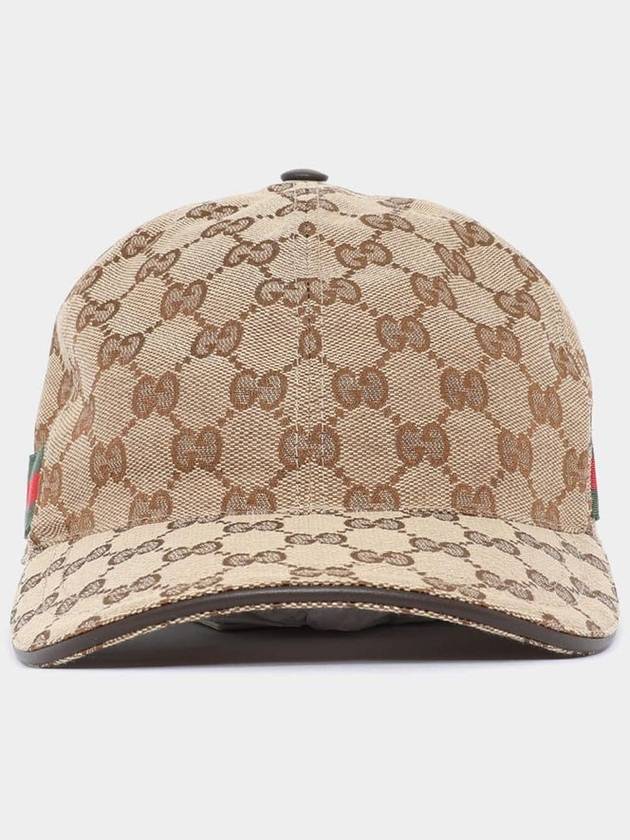 Original GG Web Supreme Canvas Baseball Ball Cap Beige Ebony - GUCCI - BALAAN 4