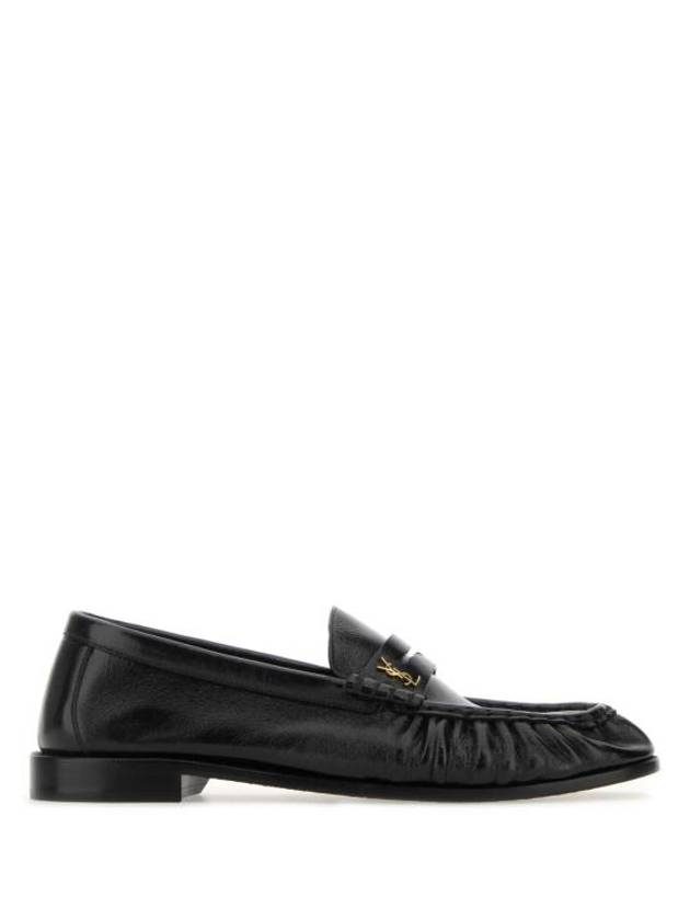 Le Signature Cassandre Logo Plaque Lamb Skin Loafer Black - SAINT LAURENT - BALAAN 2