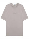 Micro Embroidered Logo Cotton Jersey Short Sleeve T-Shirt Dove Grey - STONE ISLAND - BALAAN 2