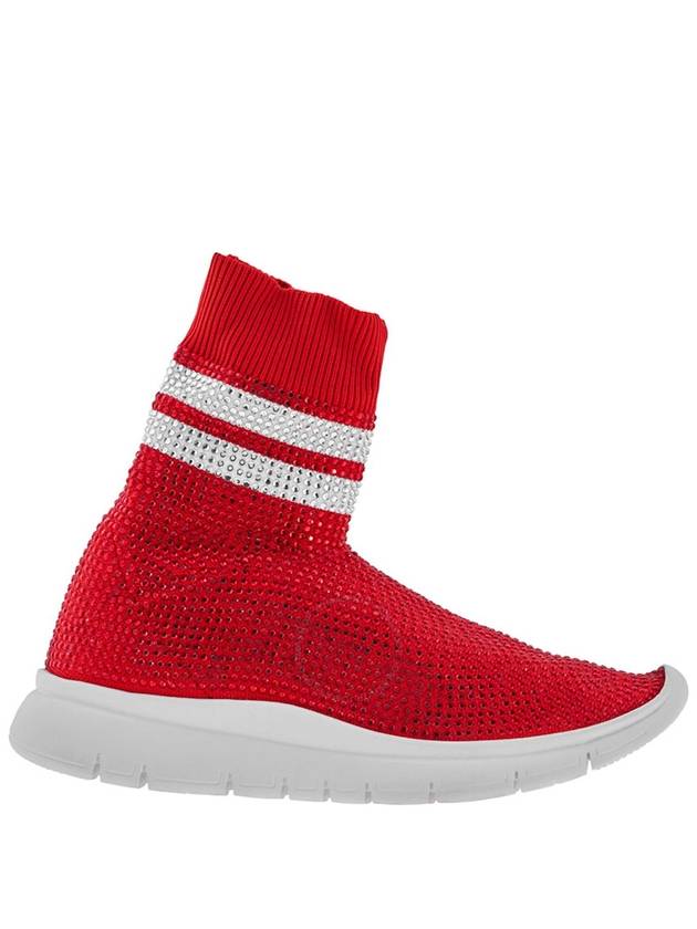 Joshua Sanders Ladies Red Sneakers Sock All Strass, Brand Size 35 ( US Size 5 ) - JOSHUA SANDERS - BALAAN 1