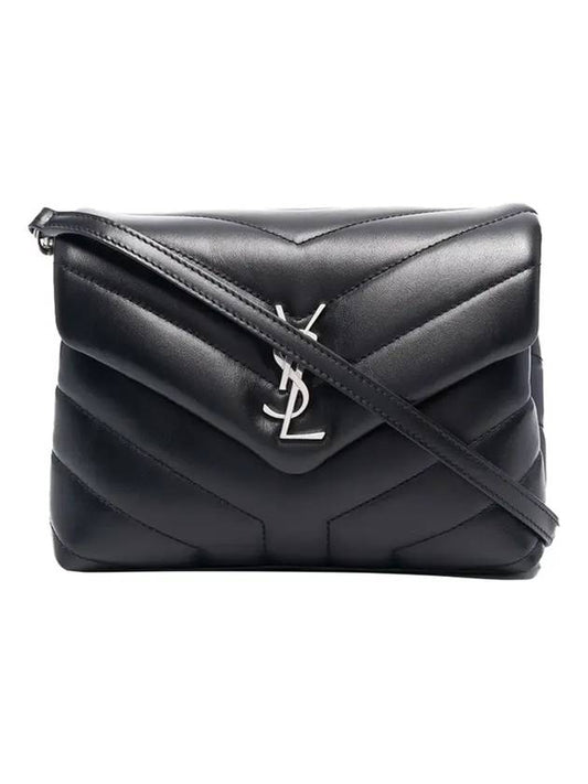 Toy Loulou Strap Shoulder Bag In Quilted Leather Black - SAINT LAURENT - BALAAN.