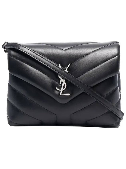Toy Loulou Strap Shoulder Bag In Quilted Leather Black - SAINT LAURENT - BALAAN 1