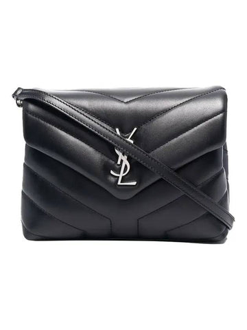 Toy Loulou Strap Shoulder Bag In Quilted Leather Black - SAINT LAURENT - BALAAN 1