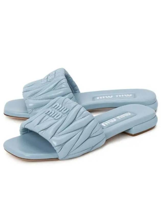 23 5XX605 3LM5 F0012 Matelasse Nappa Leather Slides - MIU MIU - BALAAN 2