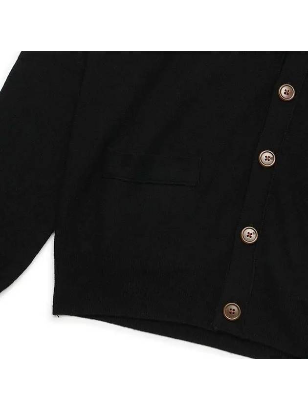 Logo Embroided Button Wool Cardigan Black - VIVIENNE WESTWOOD - BALAAN 6