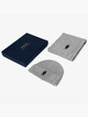 Embroidery Bear Wool Beanie Muffler Set Grey - POLO RALPH LAUREN - BALAAN 5