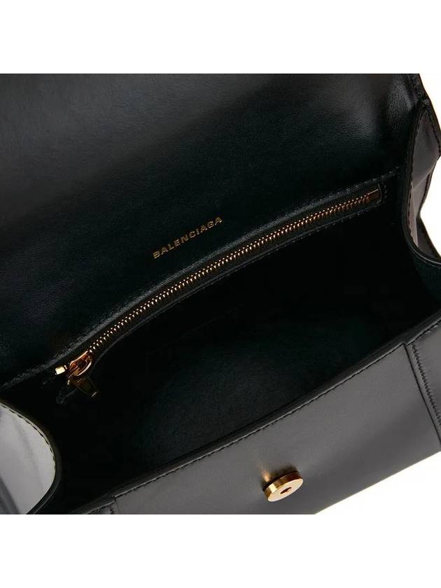 Hourglass Small Tote Bag in Shiny Box Calfskin Black - BALENCIAGA - BALAAN 5