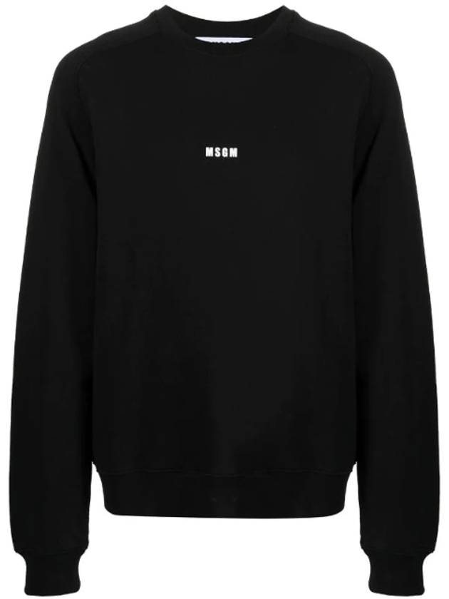 Micro Logo Cotton Sweatshirt Black - MSGM - BALAAN 1