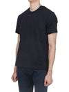 Tone On Tone Heart Logo Organic Cotton Short Sleeve T-Shirt Black - AMI - BALAAN 4