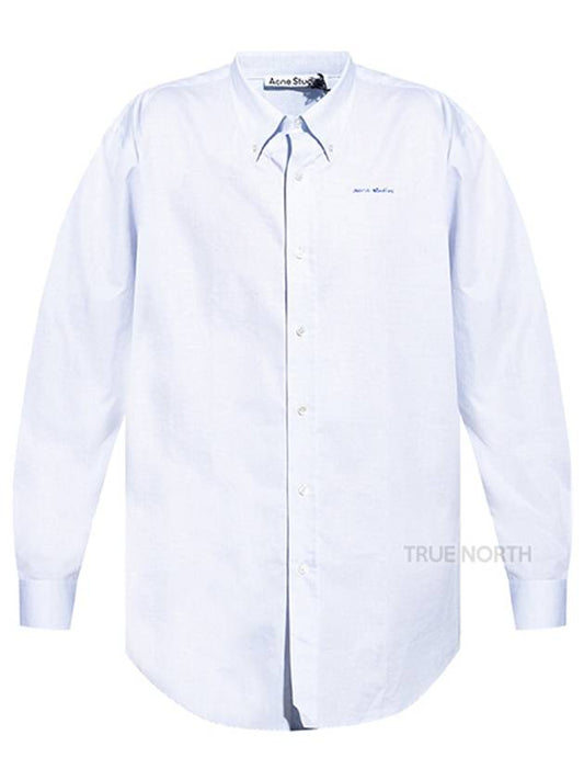 logo cotton long-sleeve shirt - ACNE STUDIOS - BALAAN.