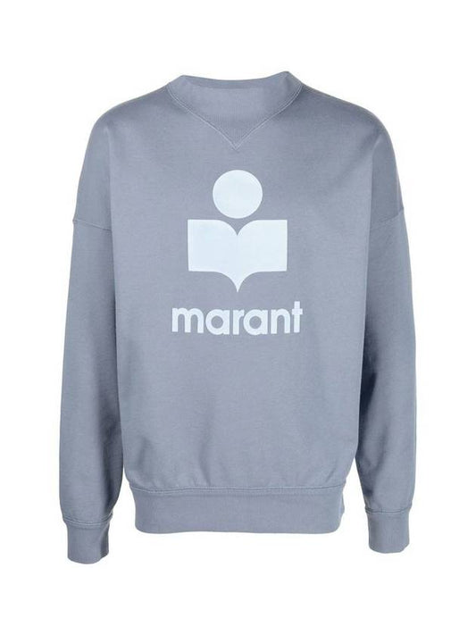 Velvet Logo Print Sweatshirt Sweatshirt Blue - ISABEL MARANT - BALAAN 1