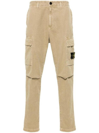 Compass Badge Cargo Straight Pants Beige - STONE ISLAND - BALAAN 1