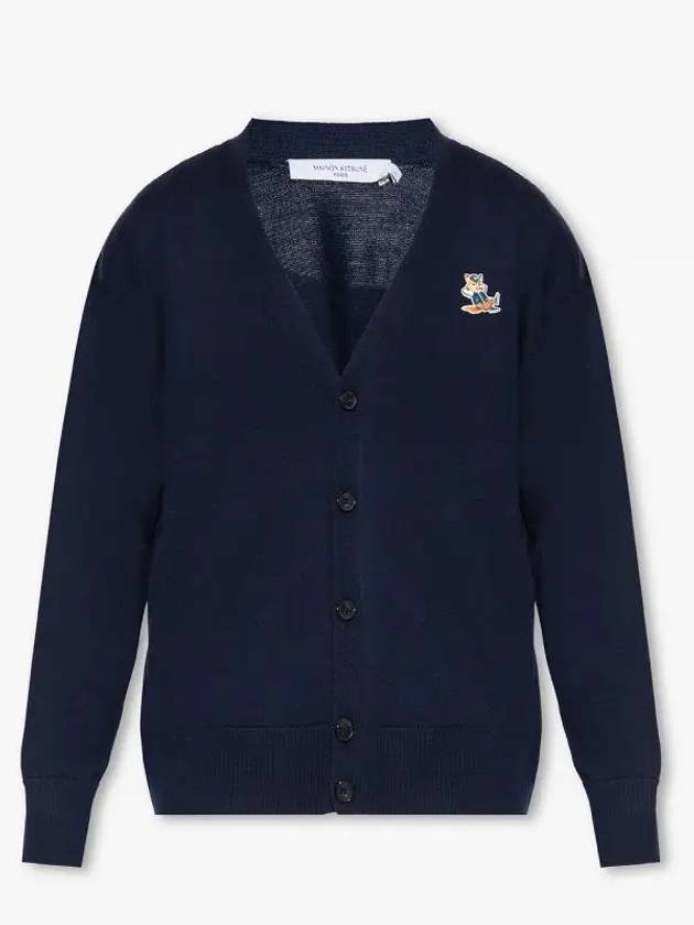 Dressed Fox Patch Relaxed Cardigan Navy - MAISON KITSUNE - BALAAN 3