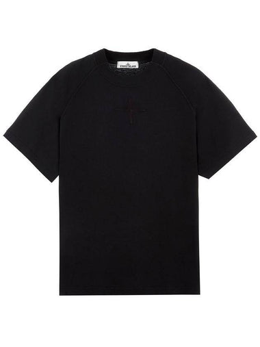 Overfit Summer Old Effect Short Sleeve T-Shirt Black - STONE ISLAND - BALAAN 1