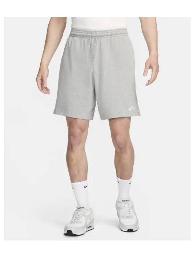 Nike Club Embroidered Logo Knit Shorts Grey - NIKE - BALAAN 2