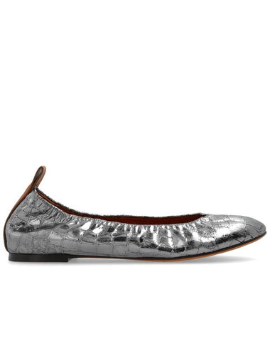 Lanvin Leather Ballet Flats, Women's, Silver - LANVIN - BALAAN 1