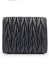 Matelasse Logo Nappa Leather Half Wallet Black - MIU MIU - BALAAN 5