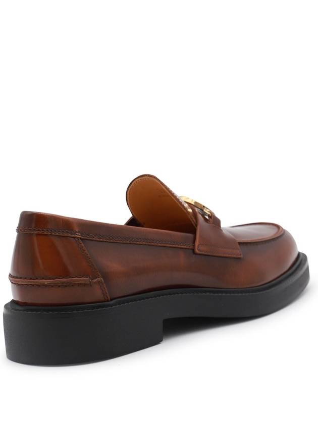 Metal Logo Leather Loafers Brown - TOD'S - BALAAN 3