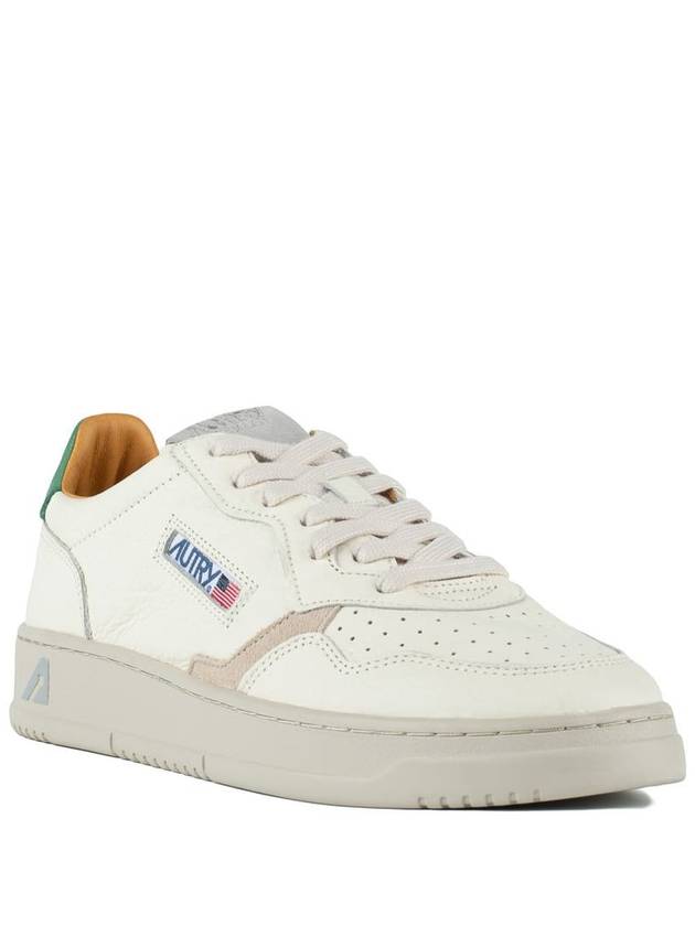 Autry Sneakers Medalist Low In Hammered Leather With Green Heel - AUTRY - BALAAN 3