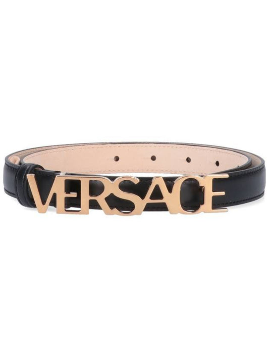 logo leather belt black - VERSACE - BALAAN.