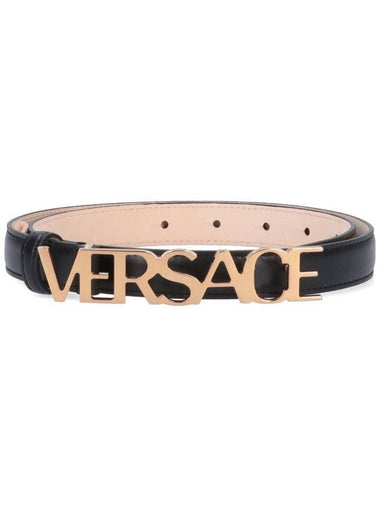 Logo Leather Belt Black - VERSACE - BALAAN 1