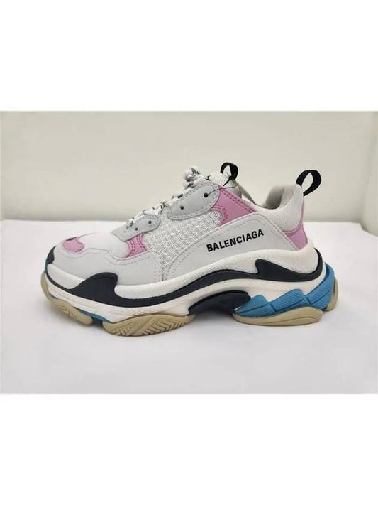 Triple S Low Top Sneakers White Pink Blue - BALENCIAGA - BALAAN.