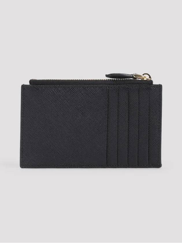 Saffiano Leather Card Wallet Black Silver - PRADA - BALAAN 3