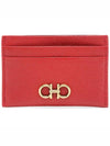 Gancini Card Wallet Lipstick Red - SALVATORE FERRAGAMO - BALAAN 2