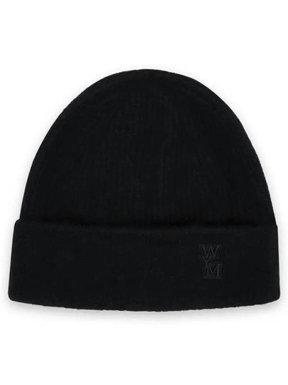 WYM Logo Patch Wool Beanie Black W243KN31534B - WOOYOUNGMI - BALAAN 2