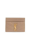 Cassandre Matelasse Lambskin Card Wallet Dusty Grey - SAINT LAURENT - BALAAN 2