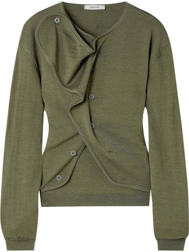 Trompe L'Oeil Cardigan Light Olive - LEMAIRE - BALAAN 2