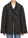 Ripstop Quilt Zip Up Jacket Black - GANNI - BALAAN 3