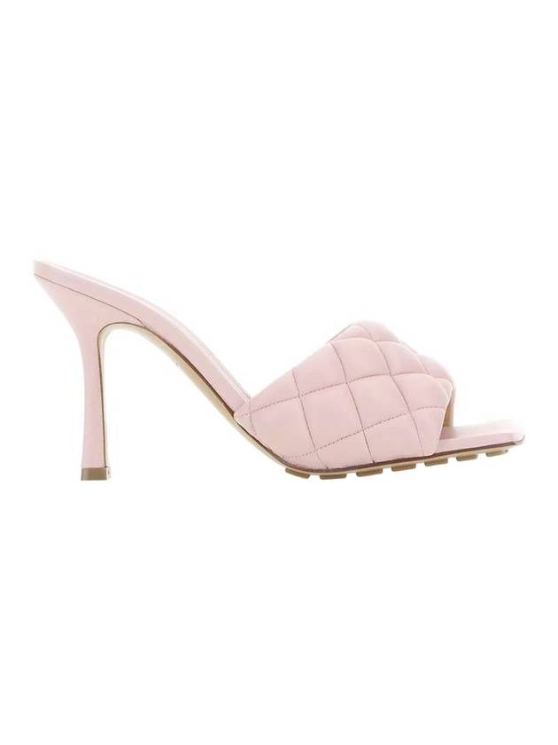 Quilted Nappa Sandal Heels Light Pink - BOTTEGA VENETA - BALAAN 1