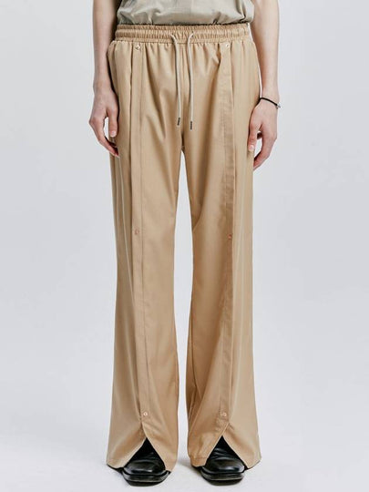 Rivet wide flare banding slacks beige - S SY - BALAAN 2