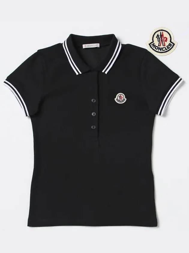 Kids Girls PK Short Sleeve T Shirt Black 8A00007 8496F 999 12A 14A - MONCLER - BALAAN 2