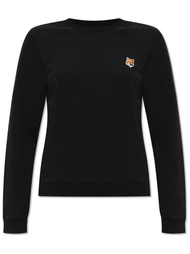 Fox Head Patch Regular Sweatshirt Black - MAISON KITSUNE - BALAAN 2