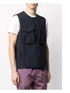 Men's Utility Half Zip-Up Vest Navy - STONE ISLAND - BALAAN 5